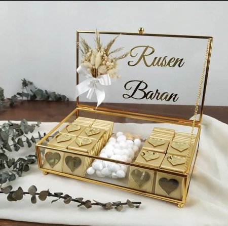 صندوق زجاج نحاس مقاس (30*20سم)